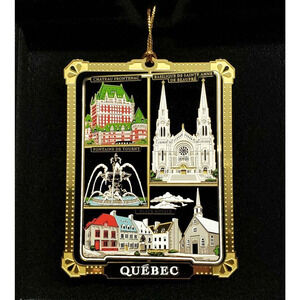 Quebec Canada Ornament Landmarks Chateau Frontenac Basilique Place Royale Brass